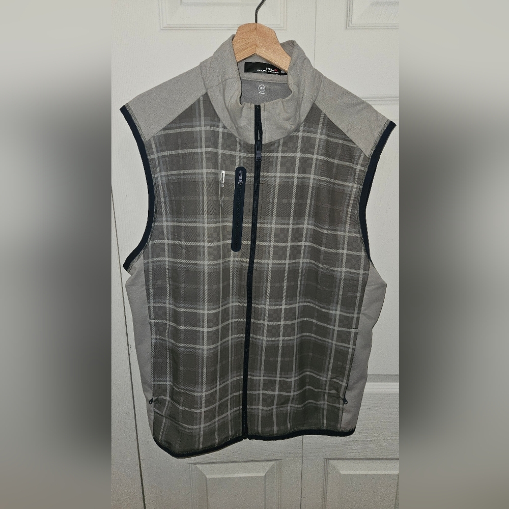 Gray Plaid Hooded Vest